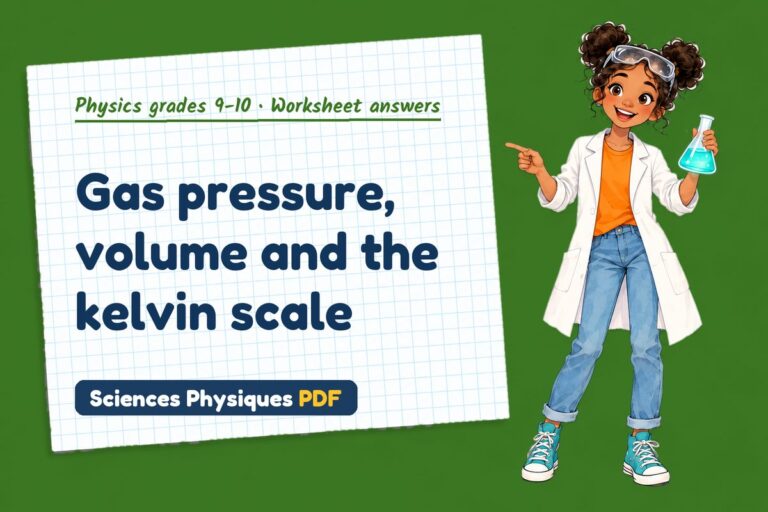 Kinetic theory of gases worksheet answers for GCSE physics (free PDF download)