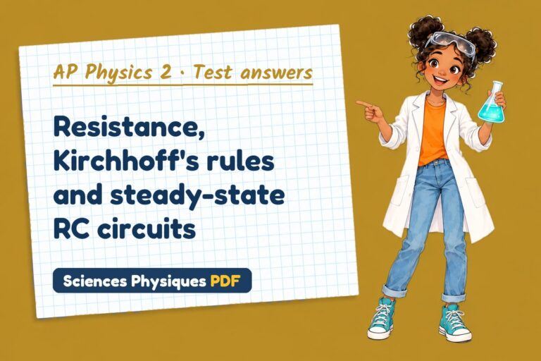 Kirchhoff’s rules test answers and mark scheme for AP Physics 2 (free PDF download)