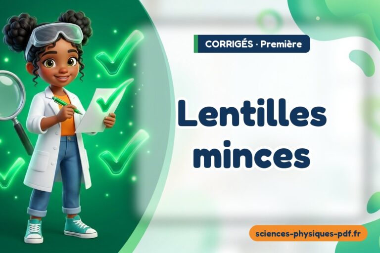 Lentilles minces : corrigé des exercices de sciences physiques première – PDF gratuit à télécharger et imprimer