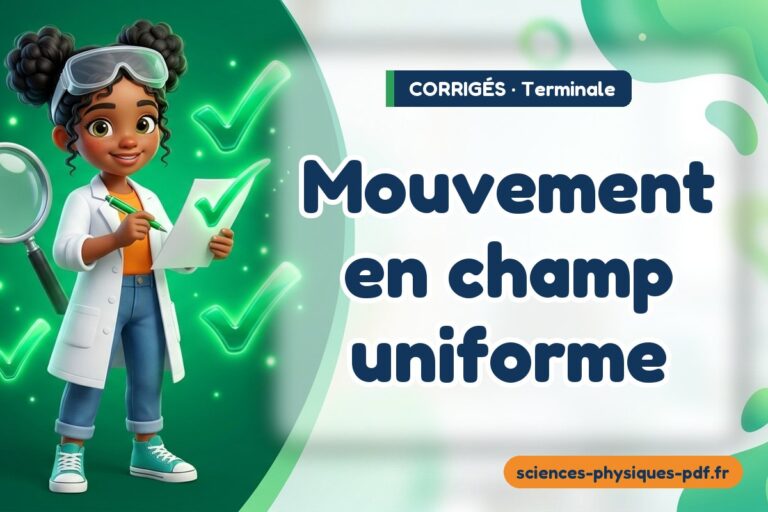 Mouvement en champ uniforme : corrigé des exercices de physique terminale – PDF gratuit à télécharger et imprimer