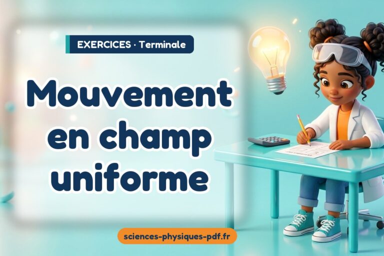 Mouvement en champ uniforme : exercices de sciences physiques terminale – PDF gratuit à télécharger et imprimer