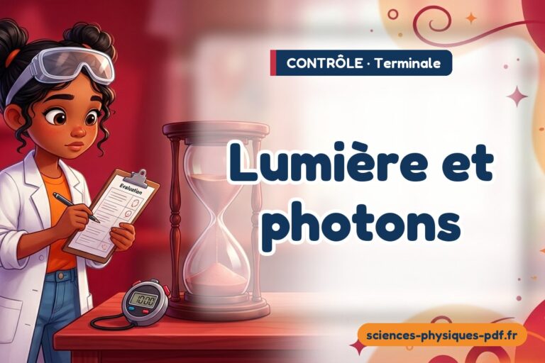 Lumière et photons : contrôle de sciences physiques en terminale – PDF gratuit à télécharger et imprimer