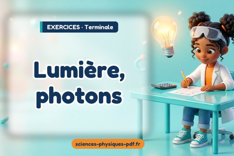 Lumière, photons : exercices de sciences physiques en terminale – PDF gratuit à télécharger et imprimer