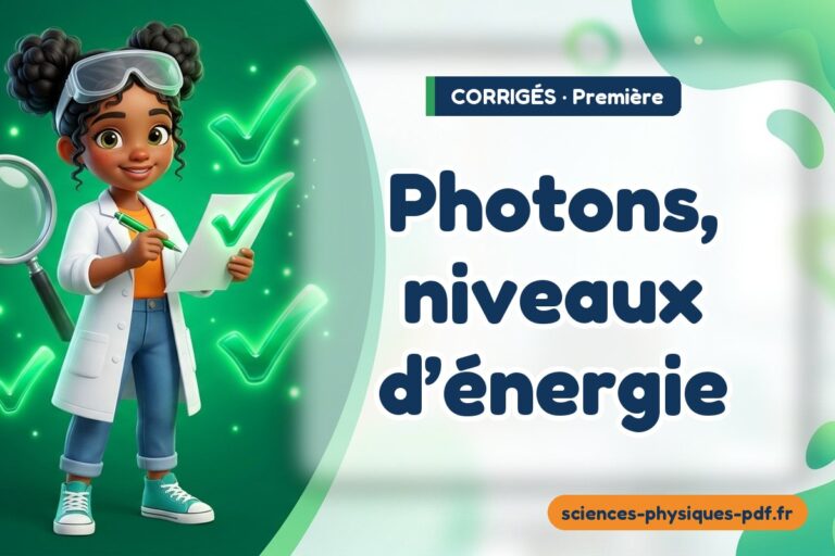Photons, niveaux d’énergie : corrigé des exercices de physique première – PDF gratuit à télécharger et imprimer