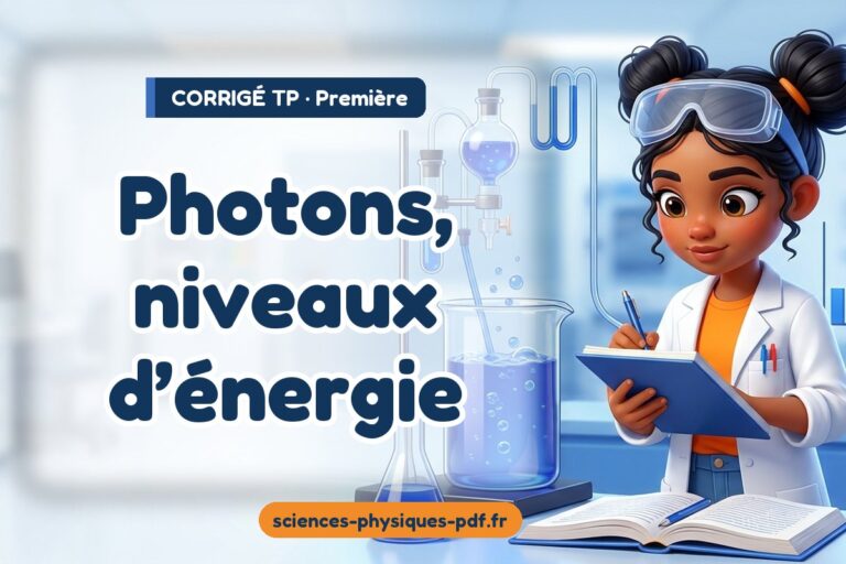 Photons, niveaux d’énergie : corrigé du TP de physique première – PDF gratuit à télécharger et imprimer