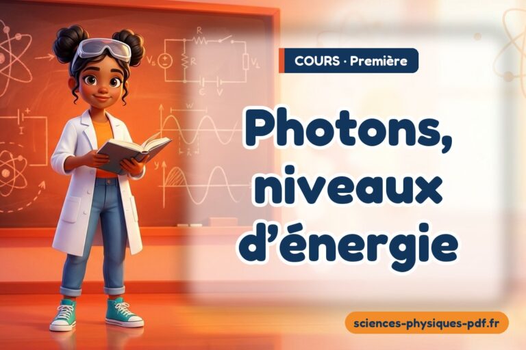 Photons, niveaux d’énergie : cours de sciences physiques en première – PDF gratuit à télécharger et imprimer