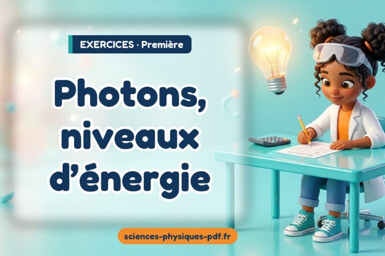 Photons, niveaux d’énergie : exercices de sciences physiques première – PDF gratuit à télécharger et imprimer