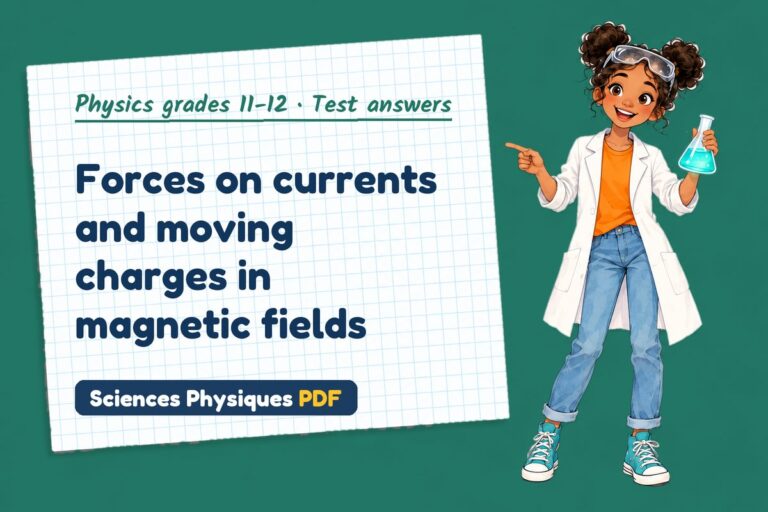 Magnetic fields test answers and mark scheme for A Level physics (free PDF download)