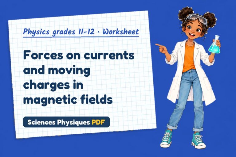 Magnetic fields worksheet with answers for A Level physics (free PDF download)