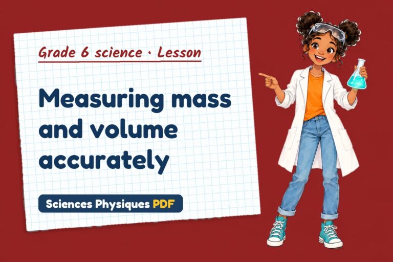 Mass and volume notes and lesson for grade 6 science (free PDF download)