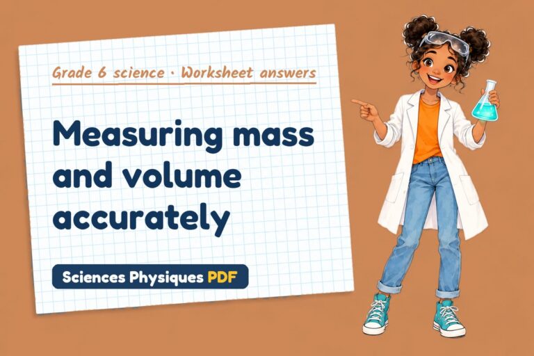 Mass and volume worksheet answers for grade 6 science (free PDF download)