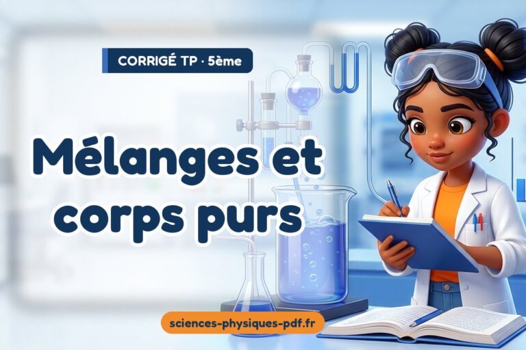 Mélanges et corps purs : corrigé du TP de sciences physiques 5e – PDF gratuit à télécharger et imprimer