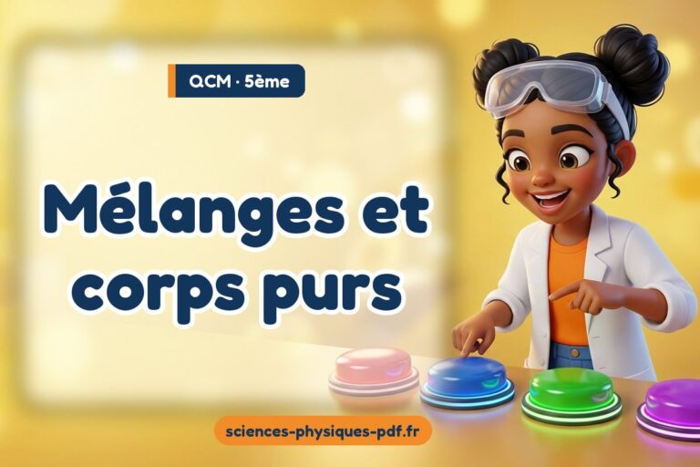 Mélanges et corps purs : QCM de sciences physiques en 5e