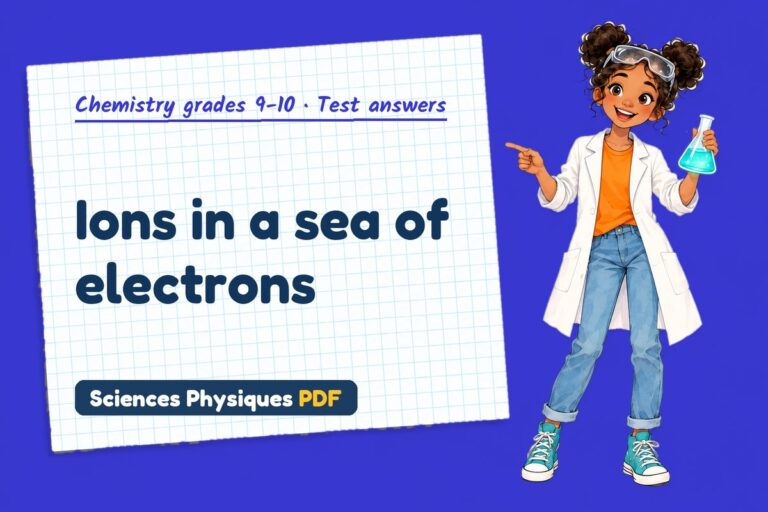 Metallic bonding test answers and mark scheme for GCSE chemistry (free PDF download)