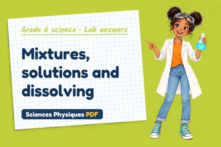 Mixtures and solutions lab answers for grade 6 science (free PDF download)