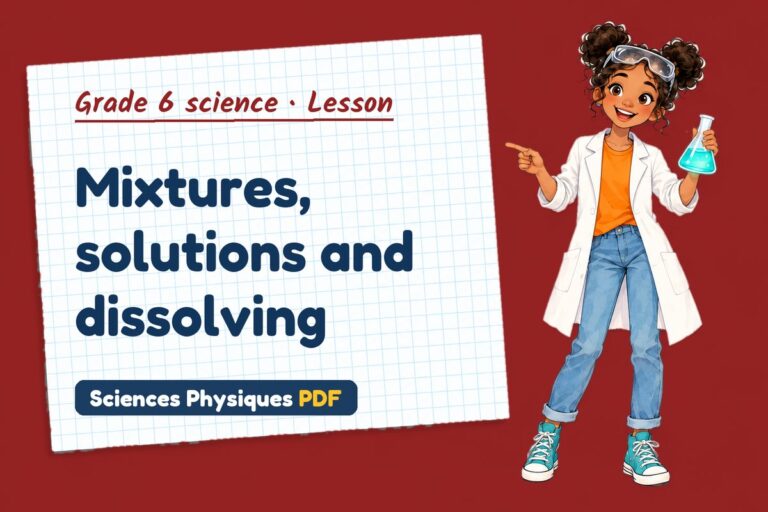Mixtures and solutions notes and lesson for grade 6 science (free PDF download)