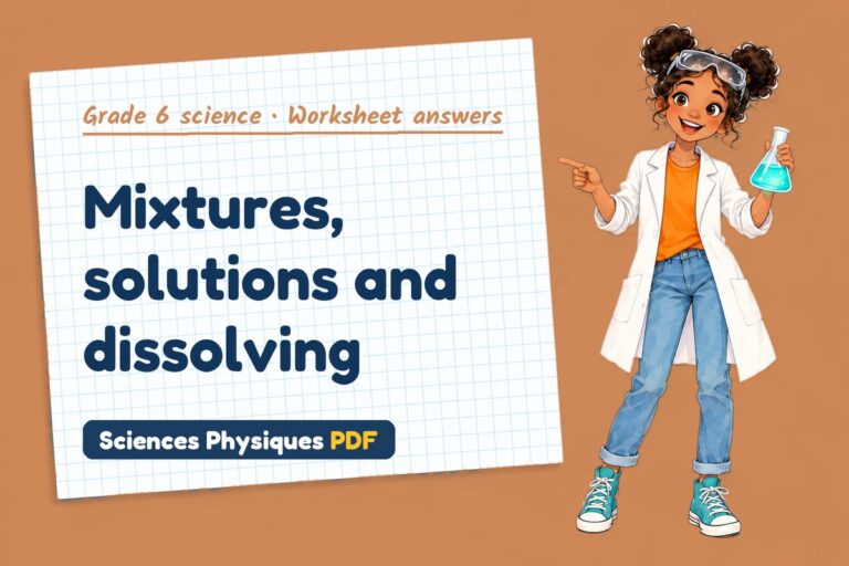 Mixtures and solutions worksheet answers for grade 6 science (free PDF download)