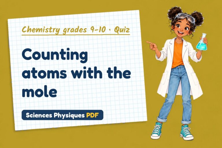 Mole calculations quiz for GCSE chemistry: 10 questions with answers