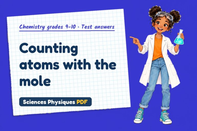 Mole calculations test answers and mark scheme for GCSE chemistry (free PDF download)