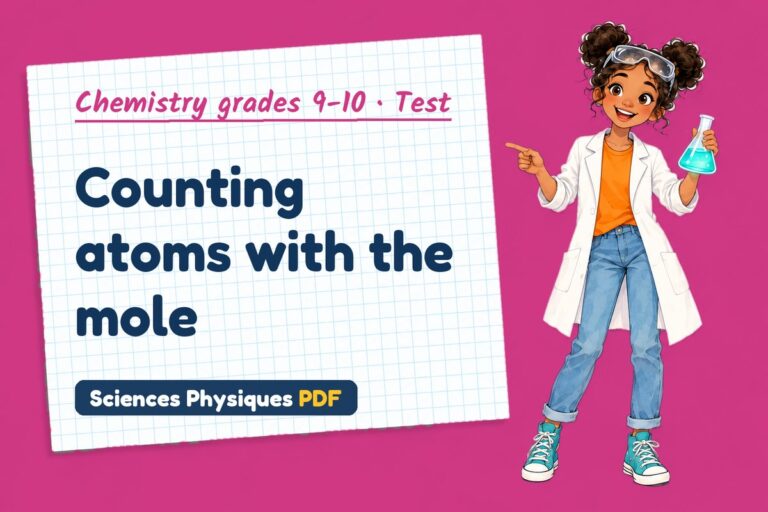 Mole calculations test with answers for GCSE chemistry (free PDF download)