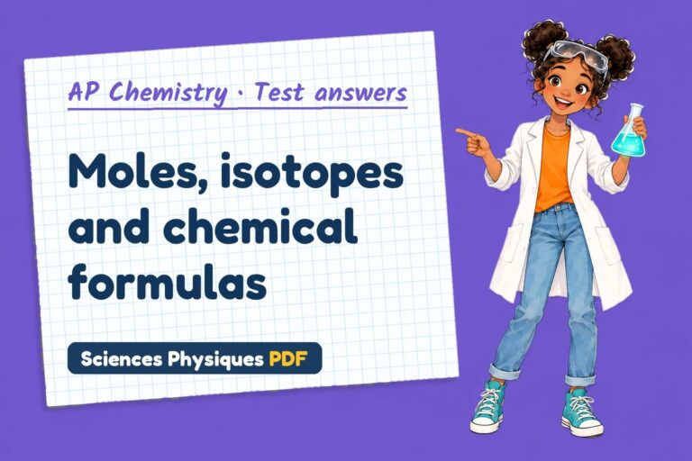 Mole concept test answers and mark scheme for AP Chemistry (free PDF download)
