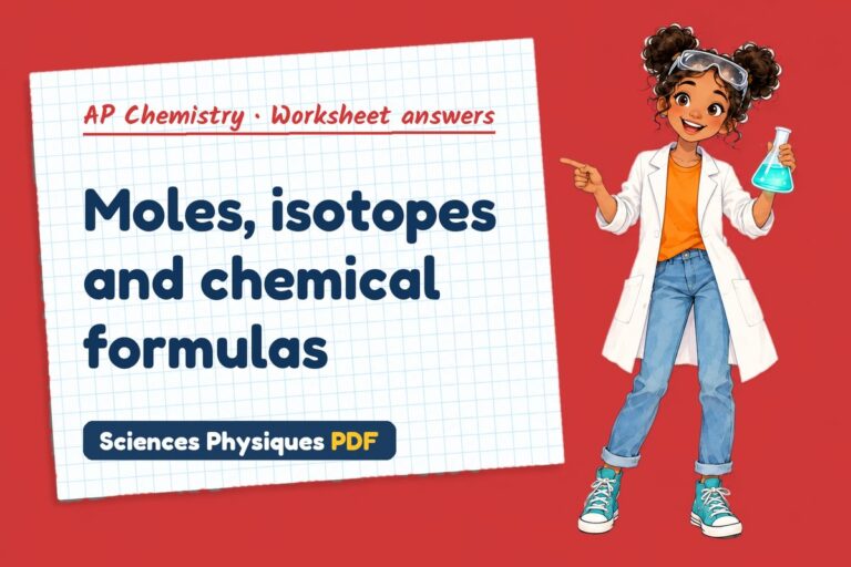 Mole concept worksheet answers for AP Chemistry (free PDF download)