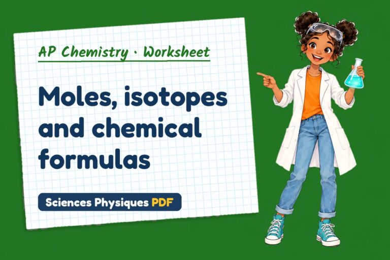 Mole concept worksheet with answers for AP Chemistry (free PDF download)