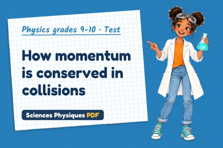 Momentum test with answers for GCSE physics (free PDF download)