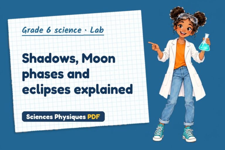 Moon phases lab for grade 6 science: practical with sample results (free PDF download)
