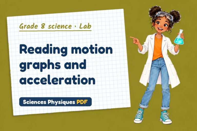 Motion graphs lab for grade 8 science: practical with sample results (free PDF download)