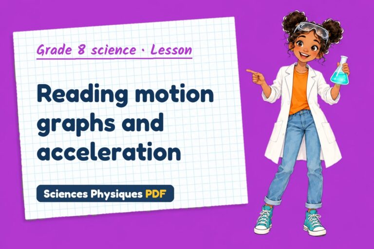Motion graphs notes and lesson for grade 8 science (free PDF download)