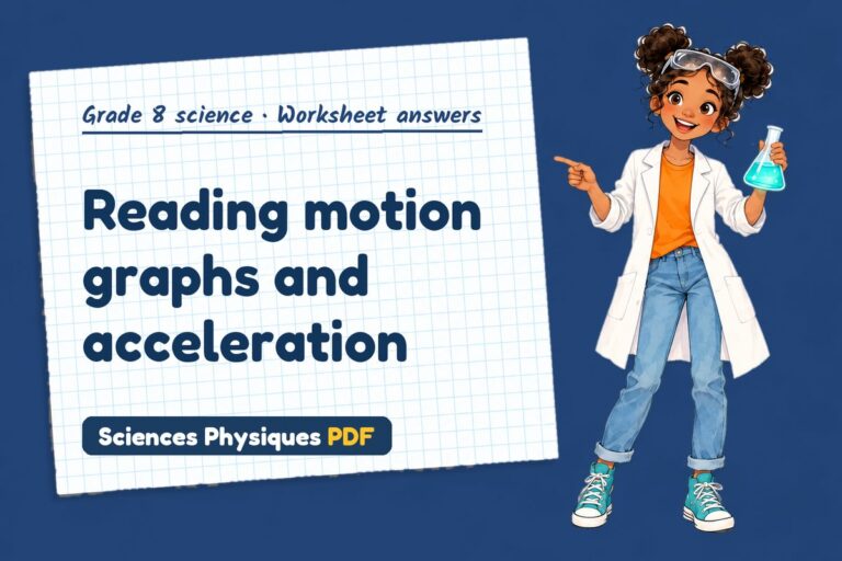 Motion graphs worksheet answers for grade 8 science (free PDF download)