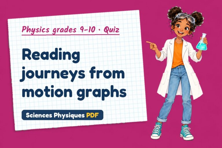 Motion graphs quiz for GCSE physics: 10 questions with answers