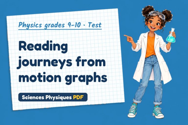 Motion graphs test with answers for GCSE physics (free PDF download)