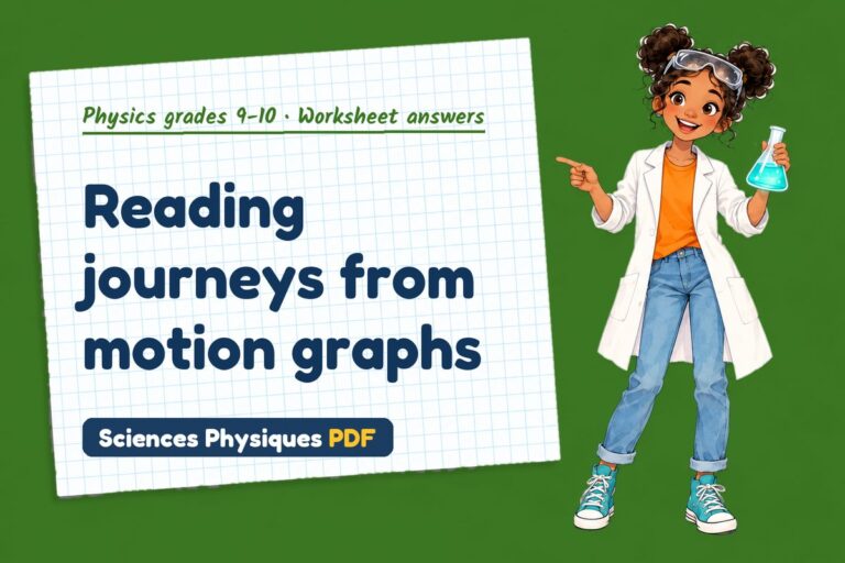 Motion graphs worksheet answers for GCSE physics (free PDF download)