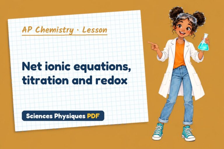 Net ionic equation notes and lesson for AP Chemistry (free PDF download)