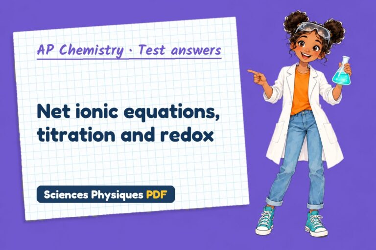 Net ionic equation test answers and mark scheme for AP Chemistry (free PDF download)
