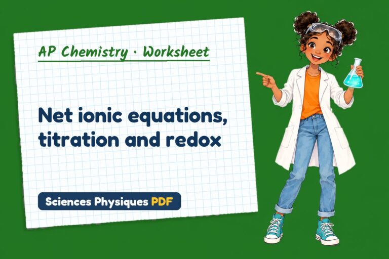Net ionic equation worksheet with answers for AP Chemistry (free PDF download)