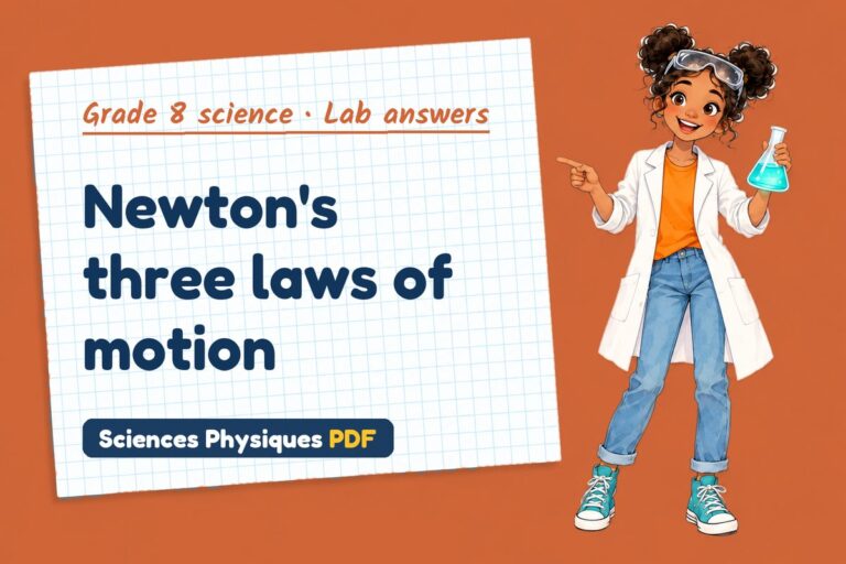 Newton’s laws lab answers for grade 8 science (free PDF download)