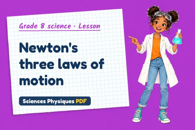 Newton’s laws notes and lesson for grade 8 science (free PDF download)
