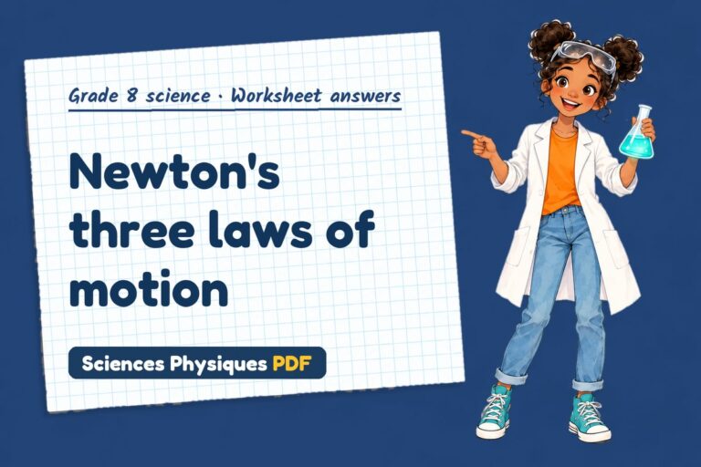 Newton’s laws worksheet answers for grade 8 science (free PDF download)