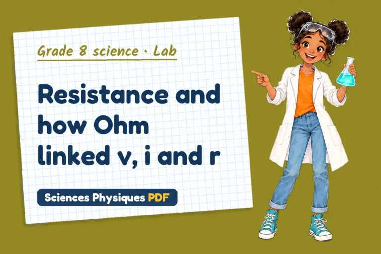 Ohm’s law lab for grade 8 science: practical with sample results (free PDF download)