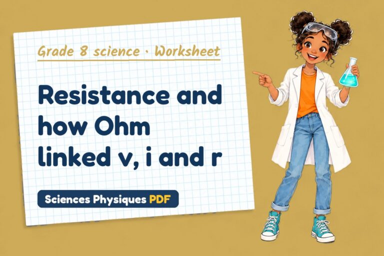 Ohm’s law worksheet with answers for grade 8 science (free PDF download)