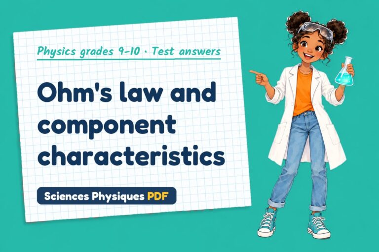 Ohm’s law test answers and mark scheme for GCSE physics (free PDF download)
