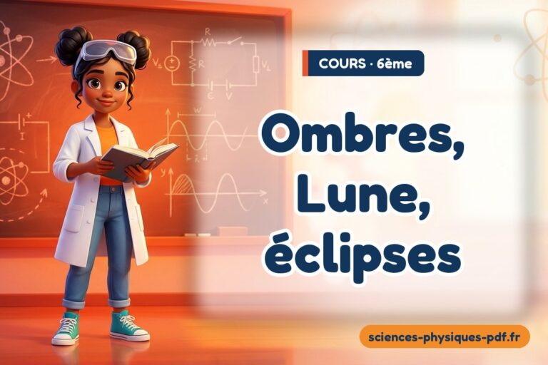 Ombres, Lune, éclipses : cours de sciences physiques en 6e – PDF gratuit à télécharger et imprimer