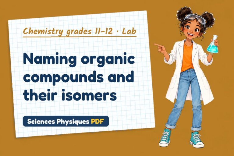 Organic nomenclature lab for A Level chemistry: practical with sample results (free PDF download)
