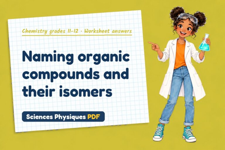 Organic nomenclature worksheet answers for A Level chemistry (free PDF download)