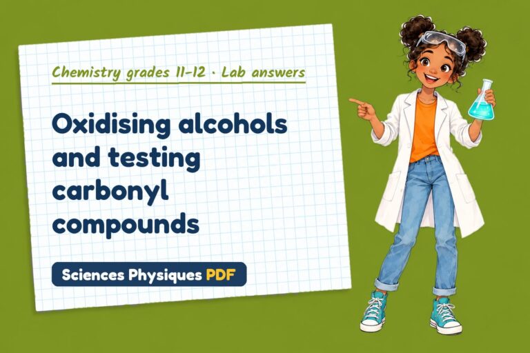 Oxidation of alcohols lab answers for A Level chemistry (free PDF download)