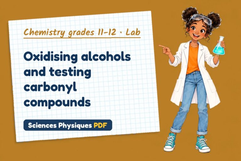 Oxidation of alcohols lab for A Level chemistry: practical with sample results (free PDF download)