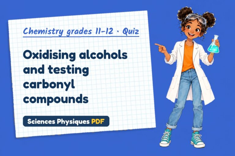 Oxidation of alcohols quiz for A Level chemistry: 10 questions with answers